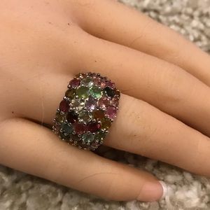 Colored Stones in Sterling Silver Ring 💕6.5
